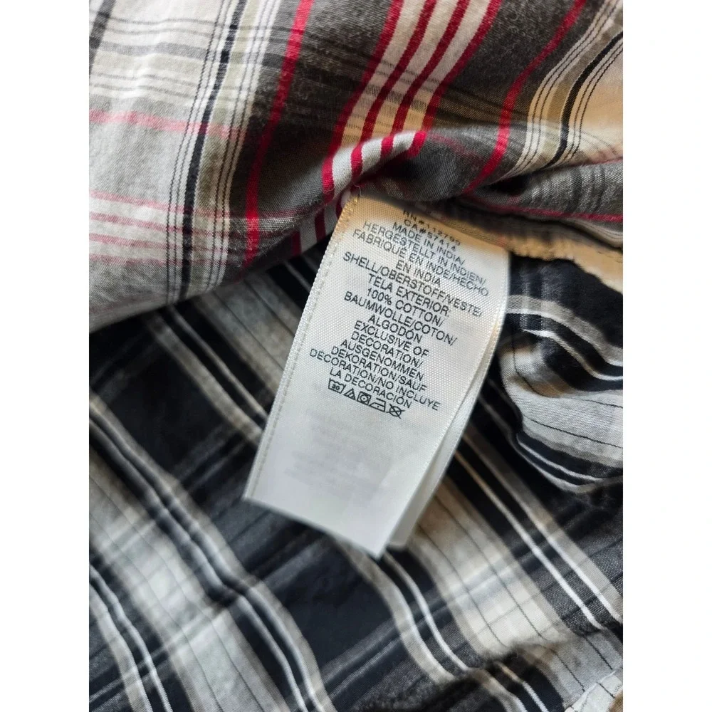True Religion Western Utility Shirt Mens 2XL Black White Red Plaid Cotton LS